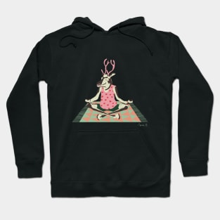 Hipster Christmas Meditating Reindeer Hoodie